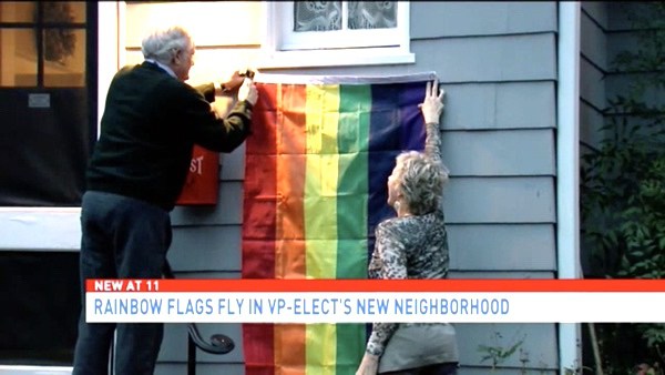 pence neighbors gay pride flags