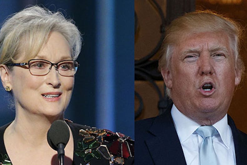 Streep Trump Meryl Streep gutted Donald Trump at the Golden Globes so he responded on Twitter