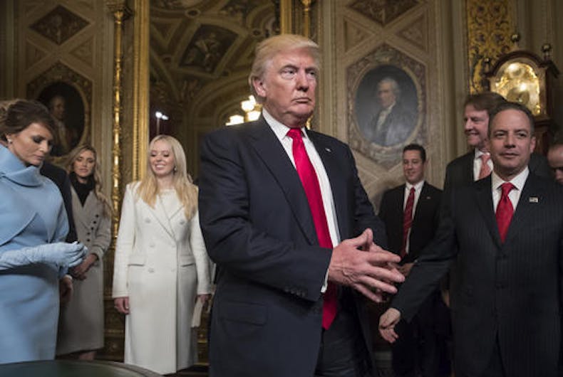 Donald Trump, Melania Trump, Tiffany Trump, Reince Priebus, Donald McGahn Trump’s inauguration adds to weakening of separation of Church and State