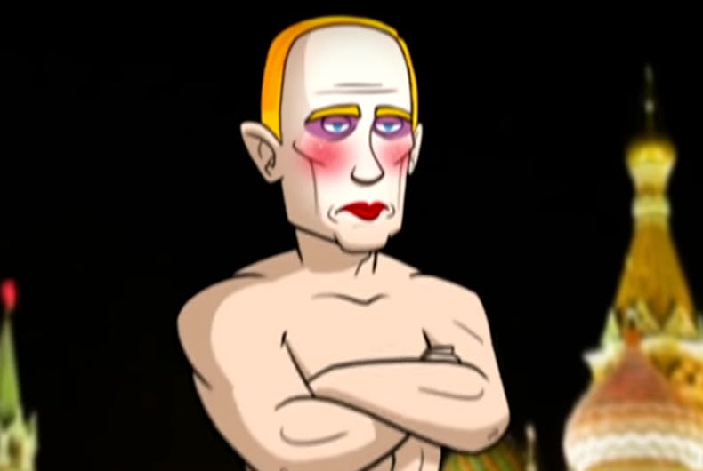 Stephen Colbert made a gay Putin meme… because he can