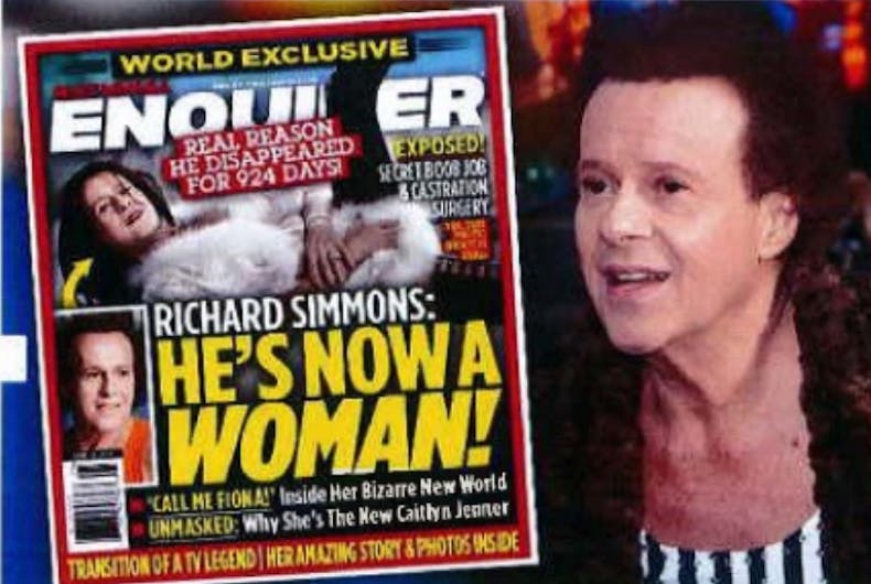 Richard Simmons claims being called transgender is defamatory in new lawsuit