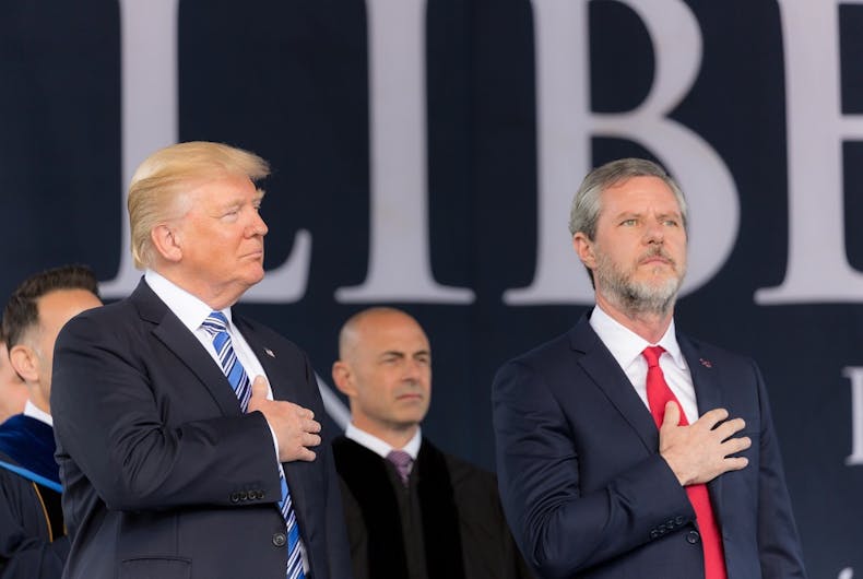 President Donald Trump attends the Liberty University Commencement Ceremony What happened this week? Trump went to an anti-LGBT conference, and more