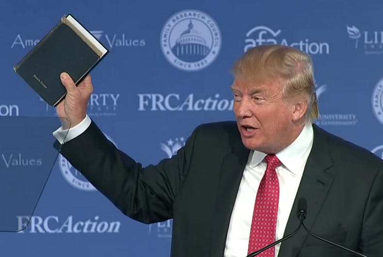 trump-bible Trump doesn’t even know what Christianity is