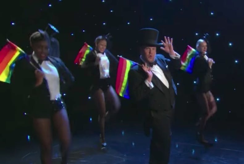 James-Corden-rainbow-flag-trans-troops James Corden’s tribute to transgender people will leave you in tears