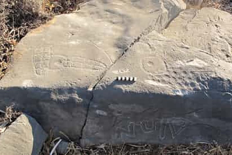 Erotic-graffiti-on-Aegean 2,500 year-old gay erotica found carved in rock & it is ‘monumental in scale’