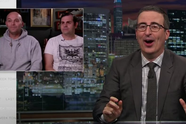 John Oliver slammed an anti-marriage gay couple. Now they’re mad.