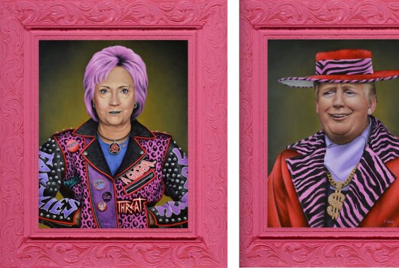 Clinton-Trump-Art-Basel hillary clinton donald trump
