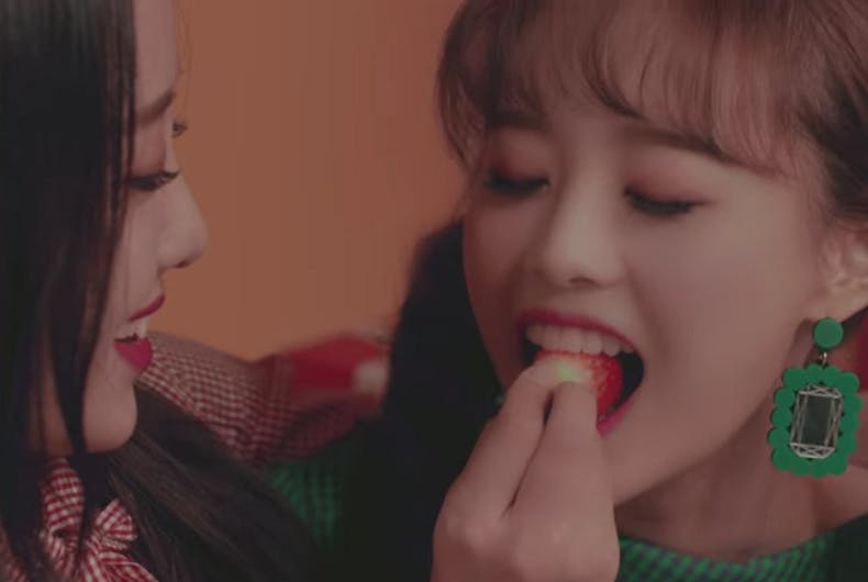 This Korean girl group video features a cute lesbian love story