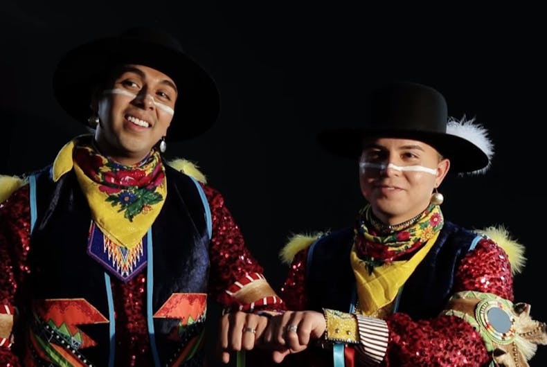 Gay-couple-pow-wow-dancers Sean Snyder Adrian Stevens