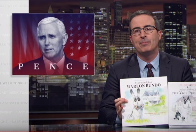 John-Oliver-Mike-Pence-bunny-books John Oliver Mike Pence Marlon Bundo