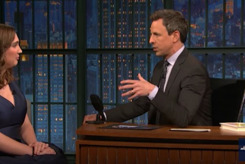Sarah-McBride-Seth-Meyers Trans activist Sarah McBride’s appearance on Seth Meyers’ show is everything