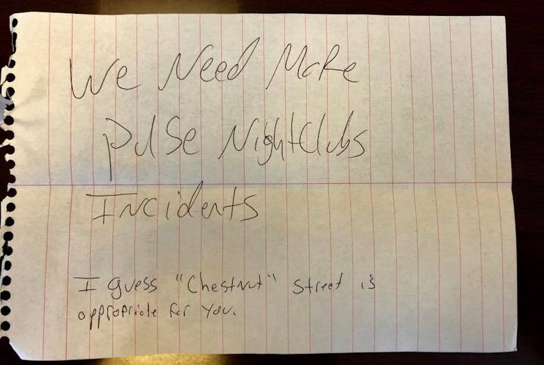 brian-sims-hate-mail-pulse A sample of the hate mail sent to Pennsylvania state representative Brian Sims reading