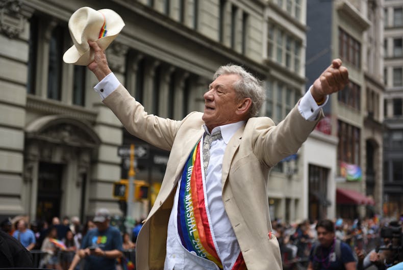 sir-ian-mckellen-parade New York pride parade Grand marshal Ian McKellen