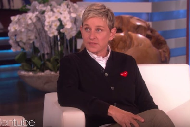 Ellen-black-sweater Ellen DeGeneres interviews Busy Philipps