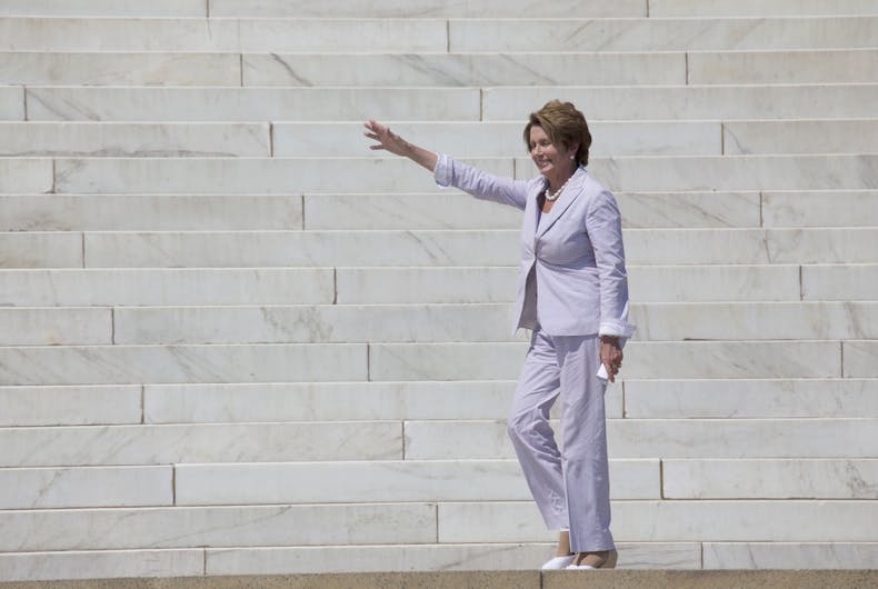 nancy-pelosi-lincoln Congresswoman Nancy Pelosi at the 50th Anniversary of the march on Washington and Martin Luther King's I Have A Dream Speech, August 24, 2013, Lincoln Memorial, Washington, D.C.