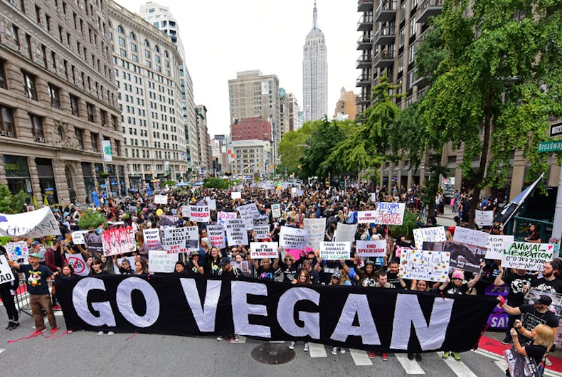 SEPTEMBER 2 2017: More than 1000 animal rights activists gathered for a rally & march for animal rights in Manhattan