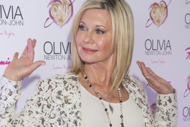Olivia-Newton-John Entertainer Olivia Newton-John attends the grand opening of her residency show 'Summer Nights' at Flamingo Las Vegas on April 11, 2014