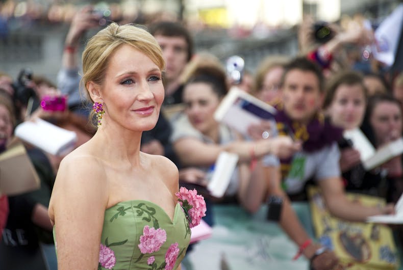JK Rowling arriving for the World Premiere of 