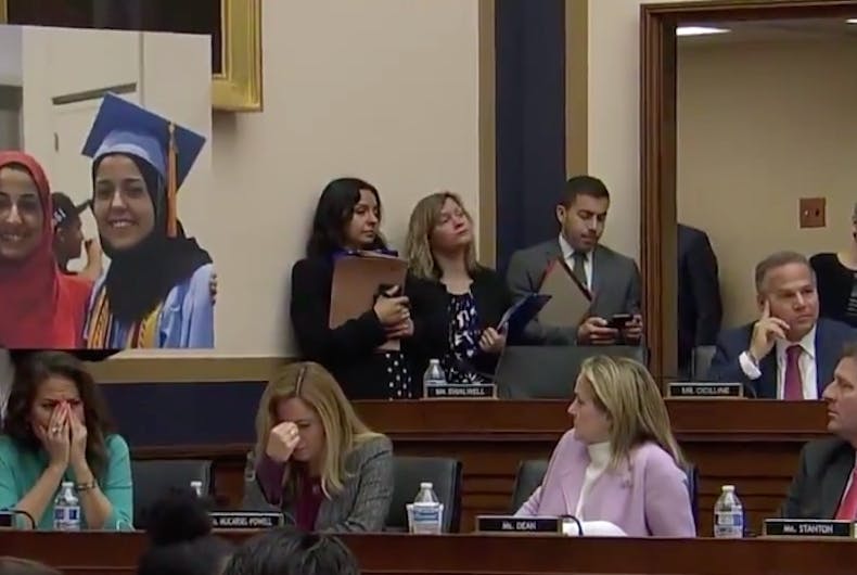Mohammad-Abu-Salha-testimony Members of the House Judiciary Committee break down in tears during Dr. Mohammad Abu-Salha's testimony about the murder of his family