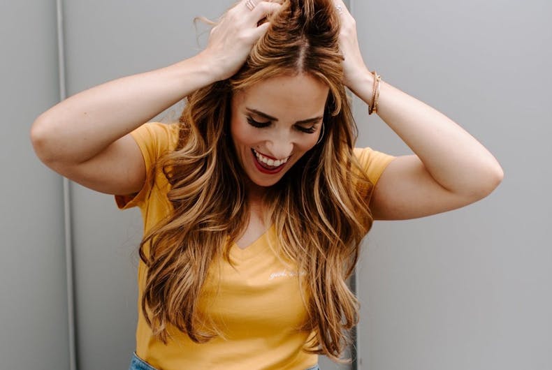 Rachel-Hollis Rachel Hollis poses in an ad for QVC