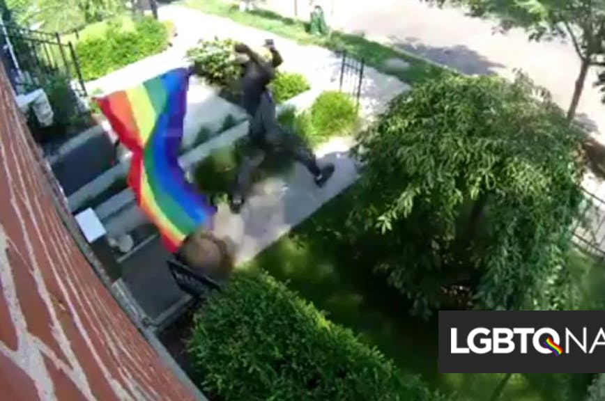 A Man Was Caught On Video Tearing Down A Pride Flag