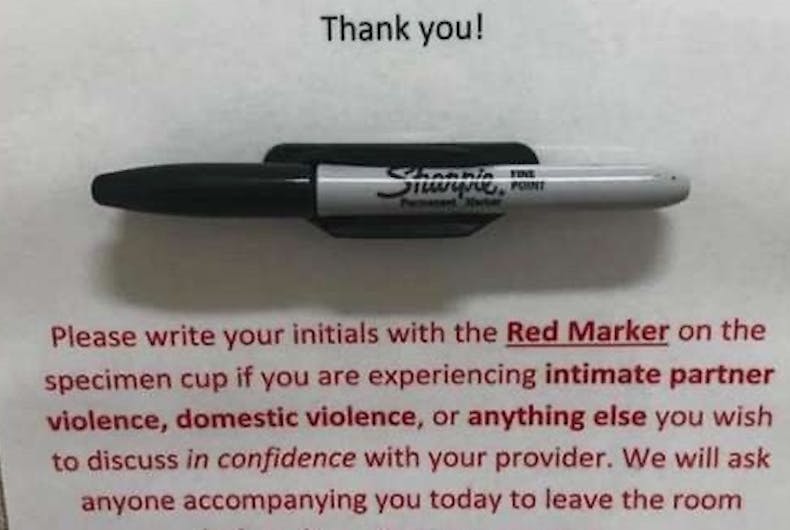 A smart way to help domestic violence victims is going viral.