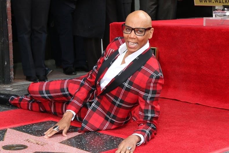 RuPaul with his Hollywood star