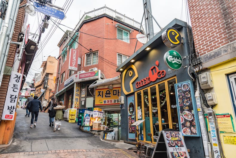 The Itaewon district in Seoul, South Korea where a gay man was connected to a new coronavirus and COVID-19 outbreak