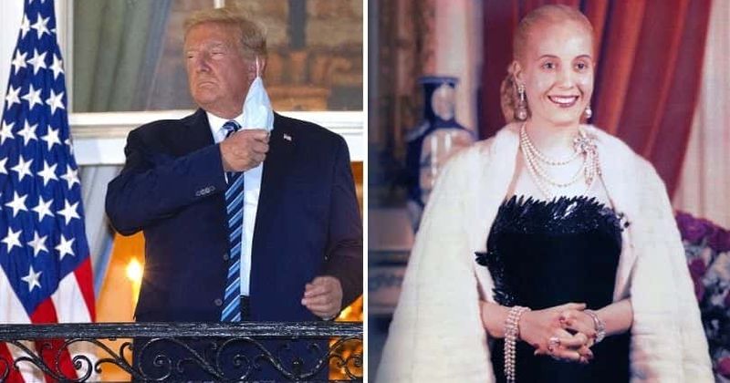 Trump returned to the White House & performed the worst remake of Evita ever